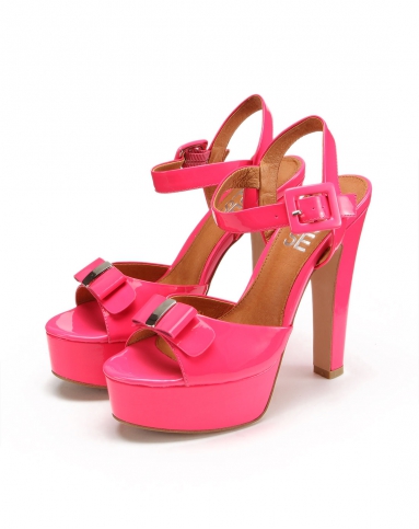 粉红色蝴蝶结个性超高跟凉鞋-唯品会
