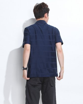 男款藏蓝色短袖polo衫