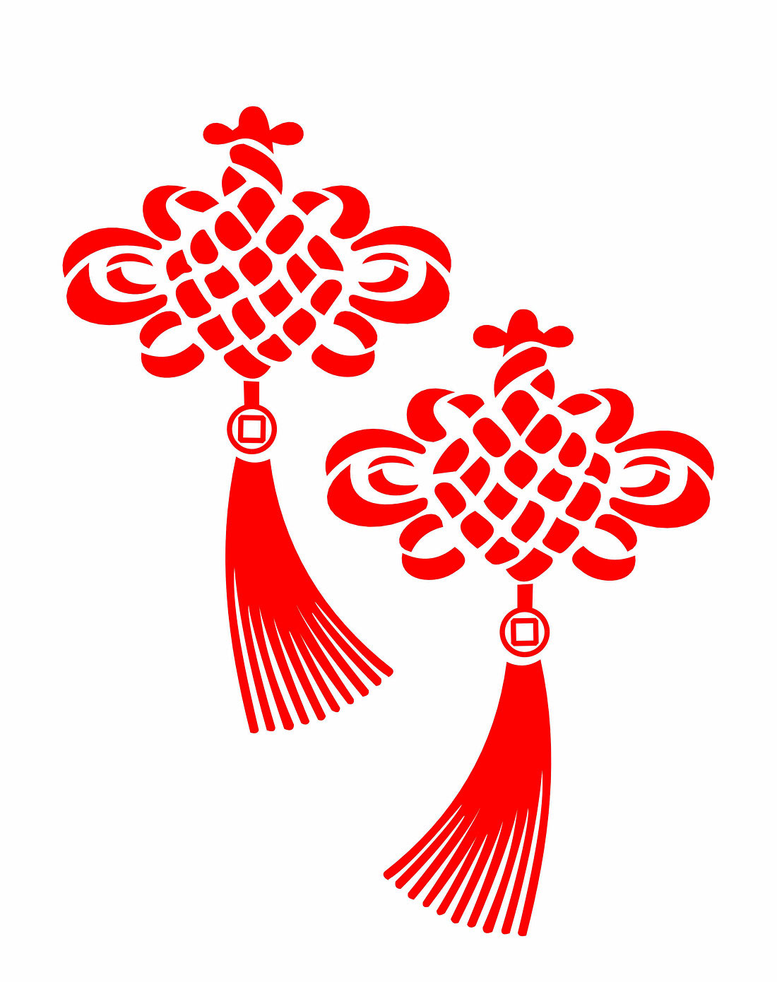 新年节庆墙贴中国结2件组合