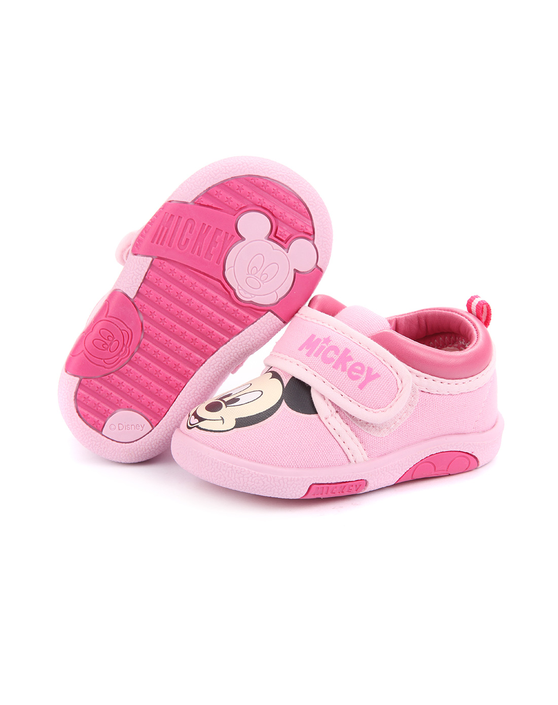 迪士尼 女幼童休闲鞋粉色-唯品会