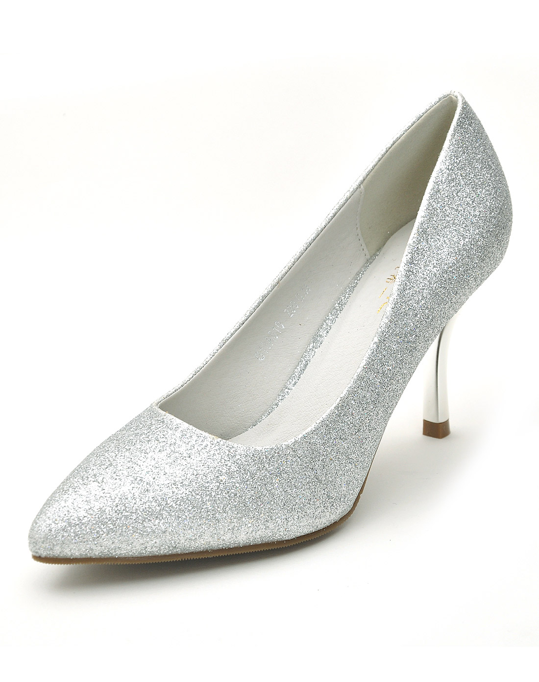 女款银色淑女单鞋