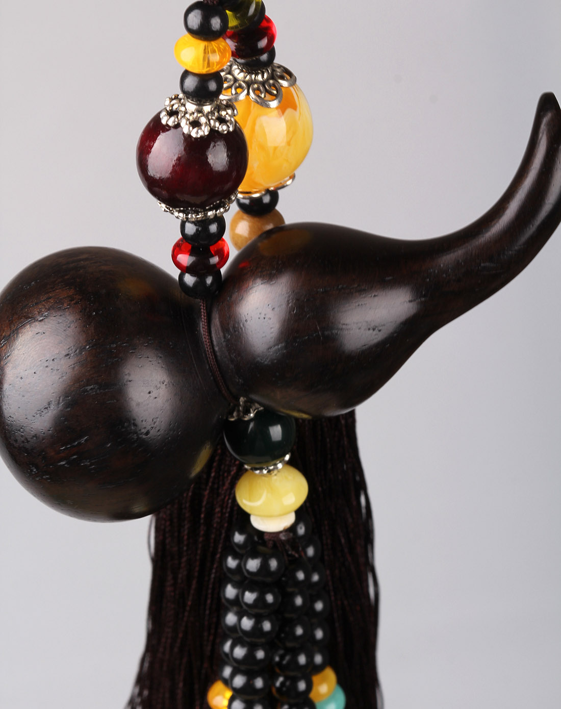 中性黑色天然皮黑木葫芦提珠/车饰挂件