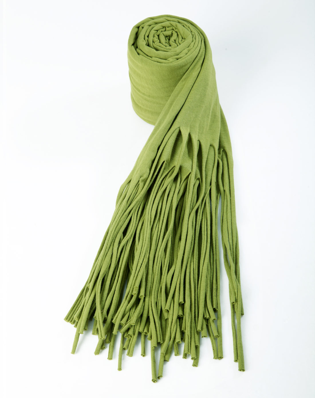 茵曼 绿色时尚简约流苏围巾