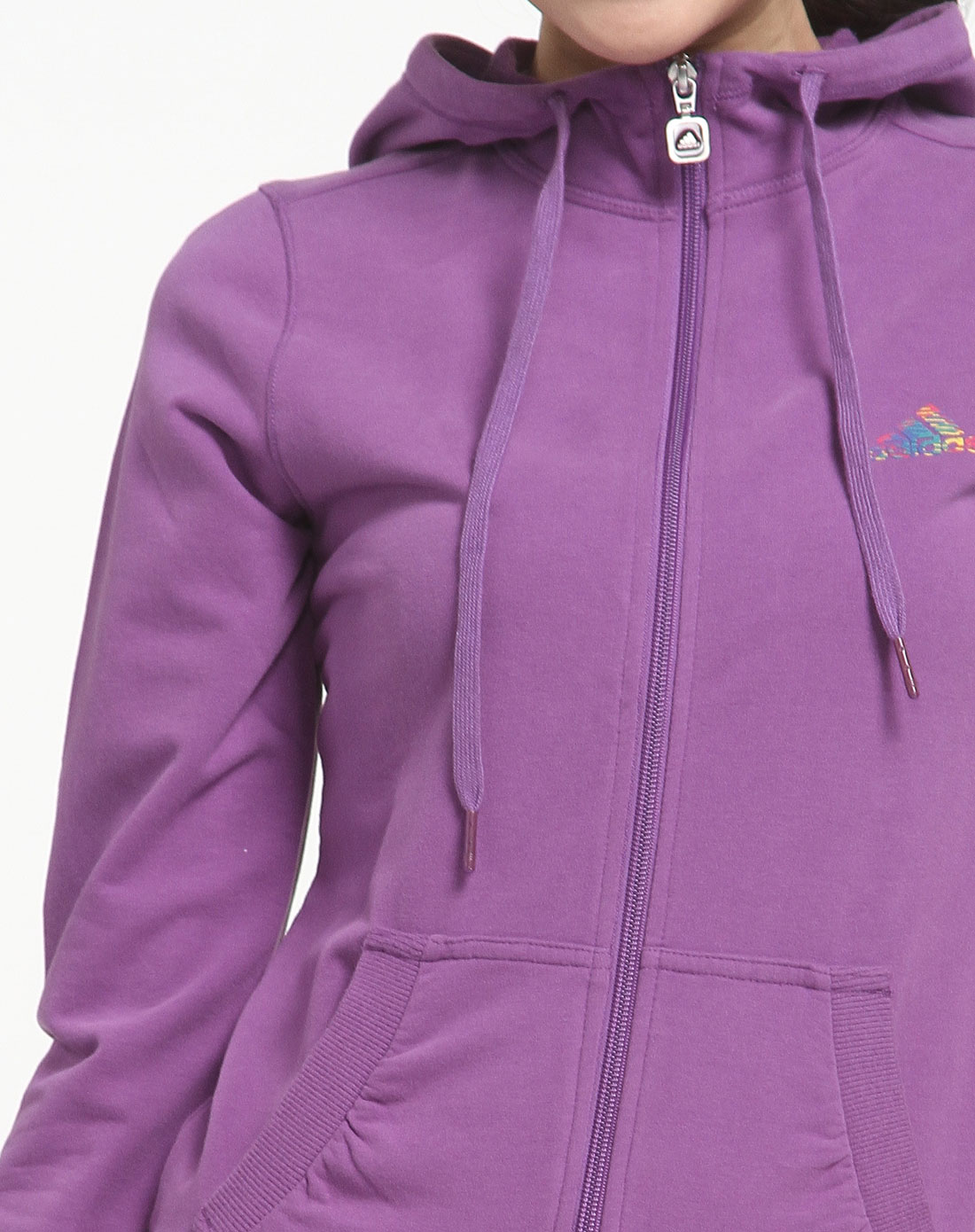 sp女款紫色连帽针织长袖茄克