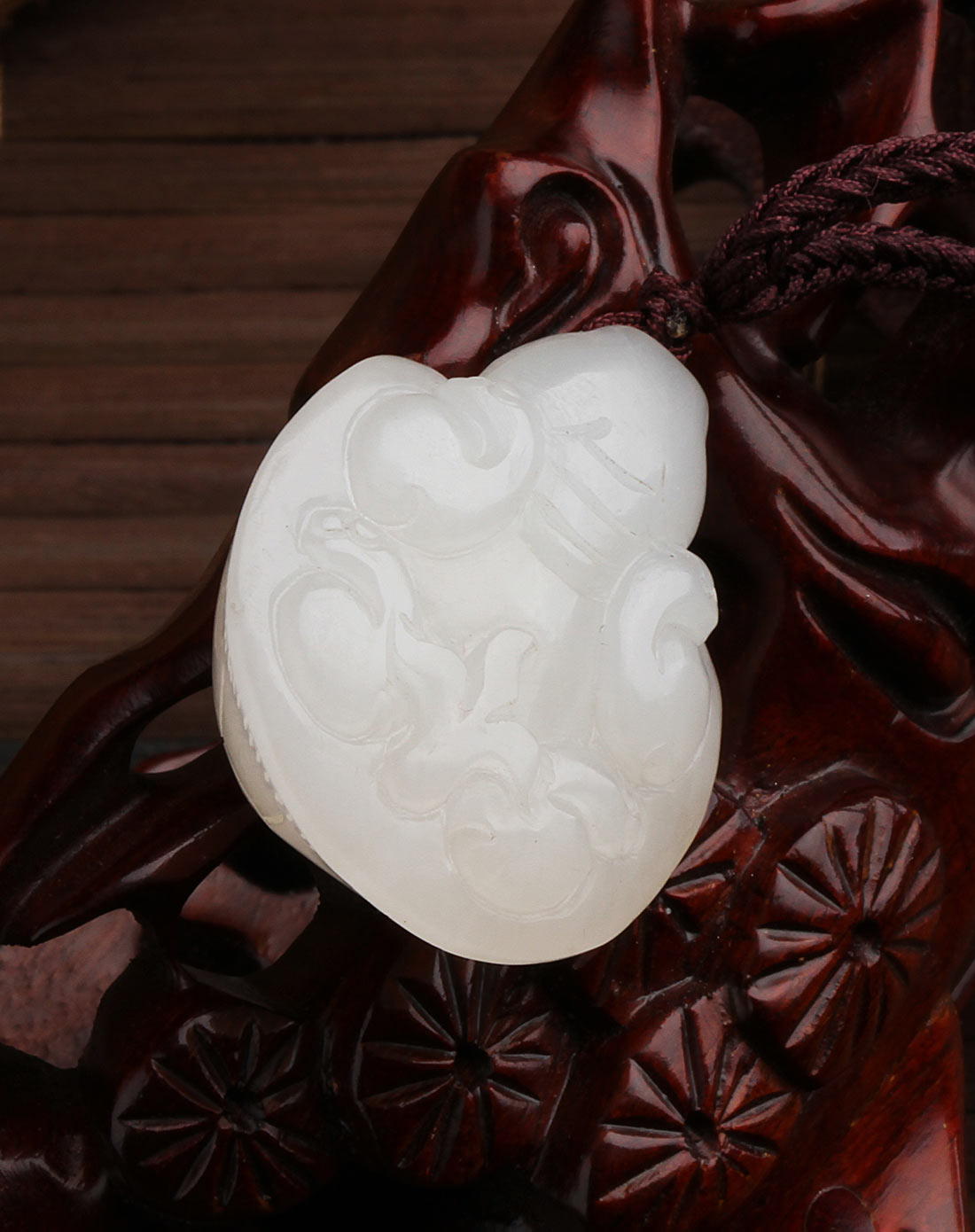 羊脂玉龟鹤延年挂件