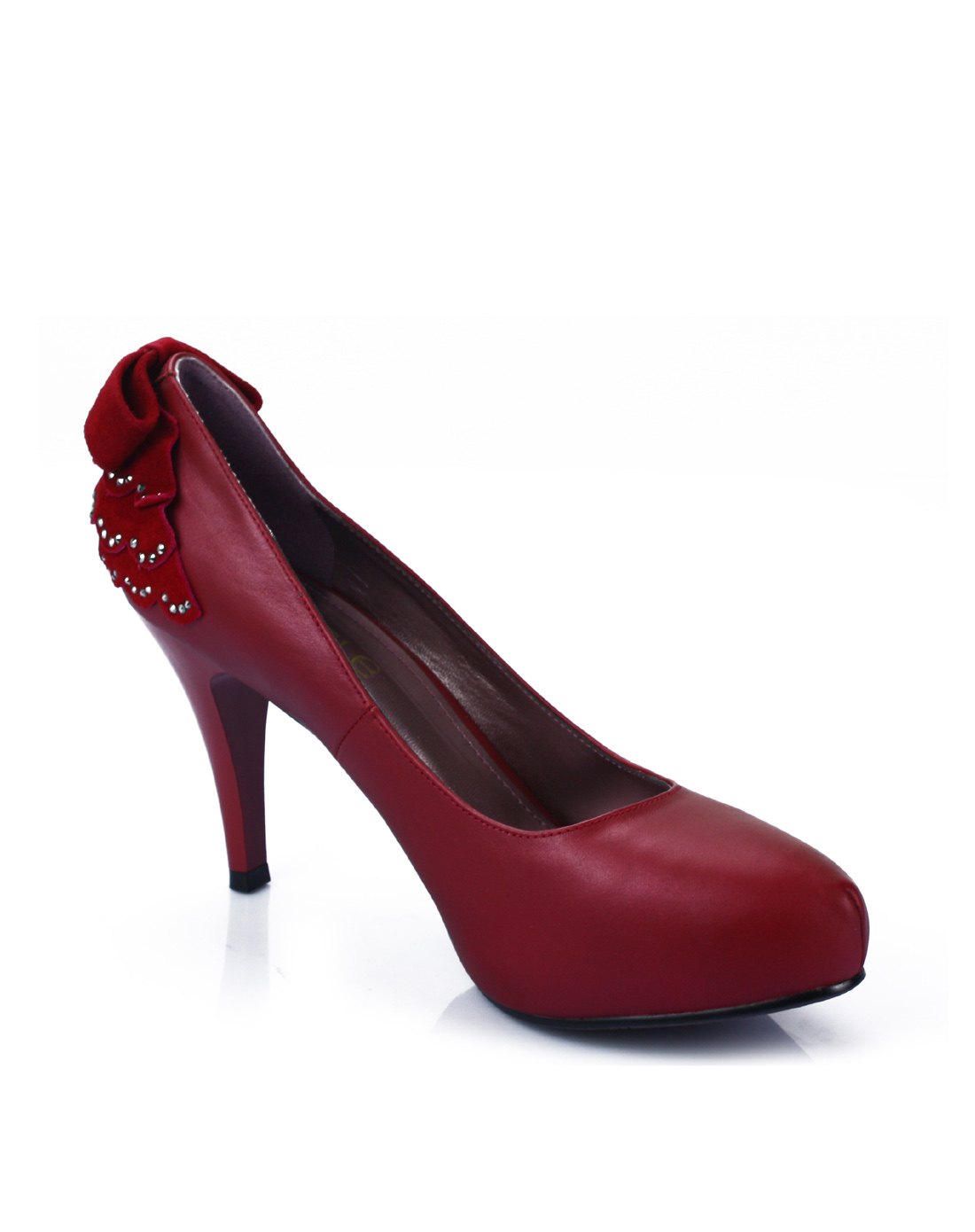 红丝绸牛皮简约时尚女鞋