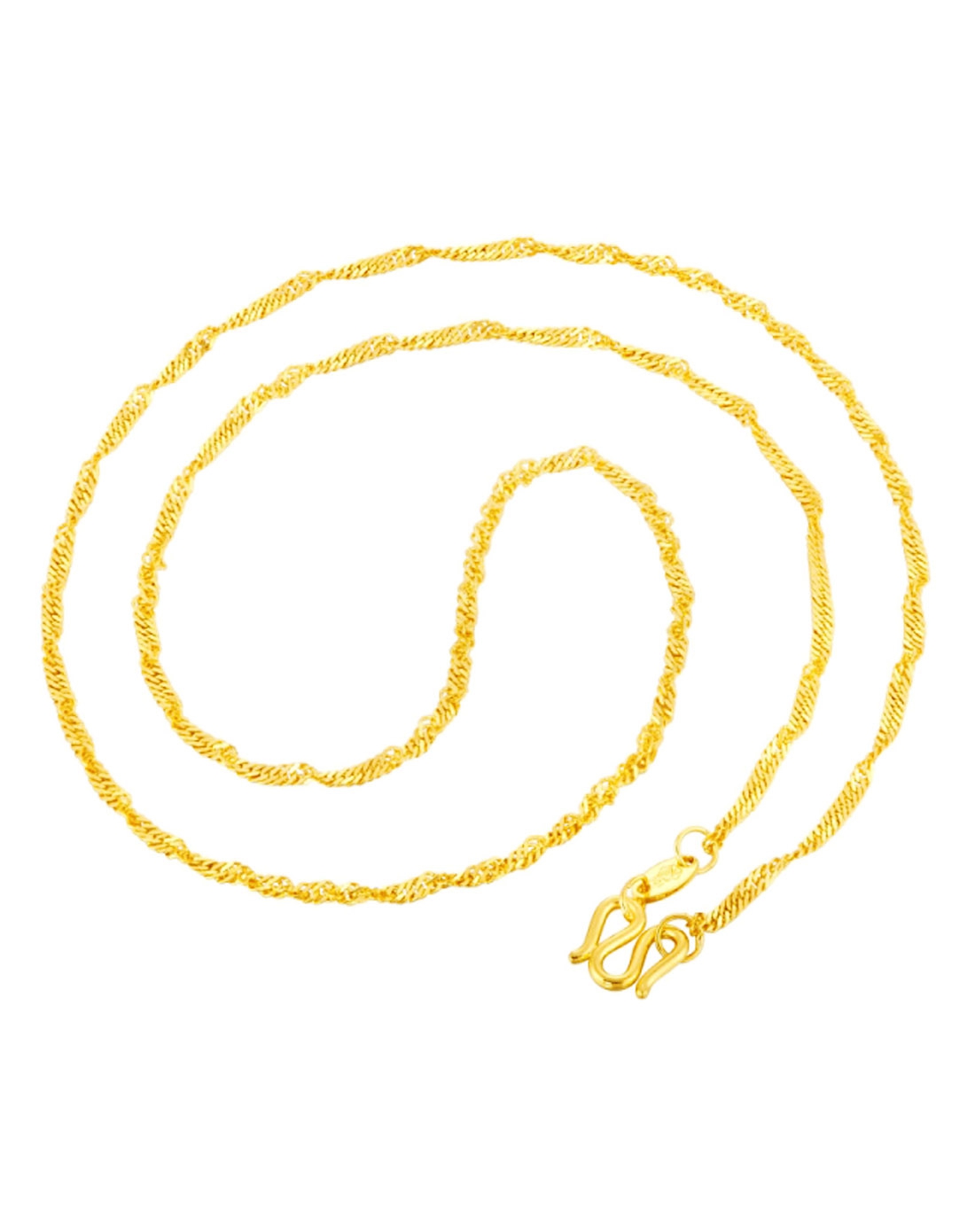 足金百搭水波纹40cm黄金项链(计价)