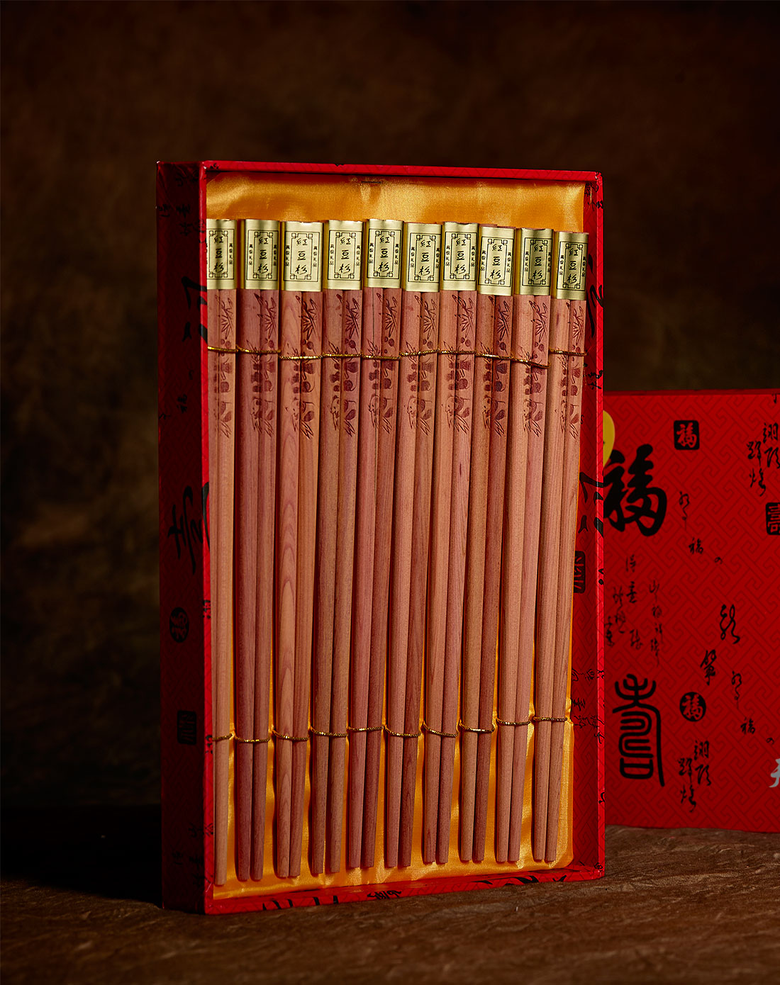 神木野生红豆杉木筷子礼盒(十双)