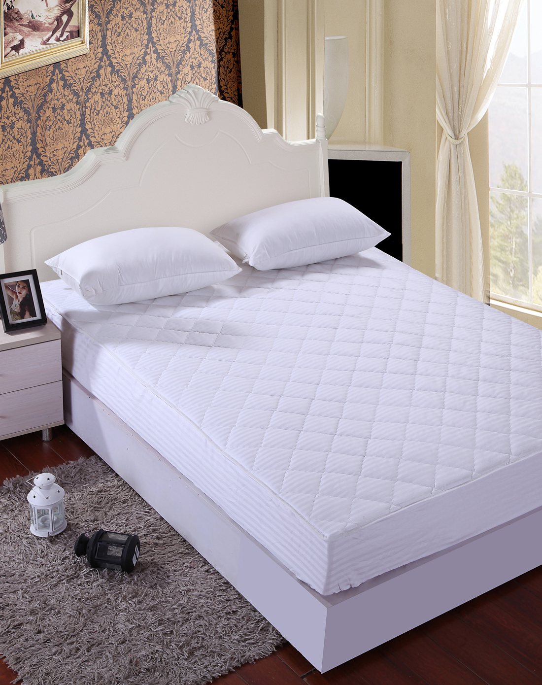 白色包边床笠180*200cm