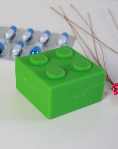 孚特系列积木造型便携式药盒(绿)