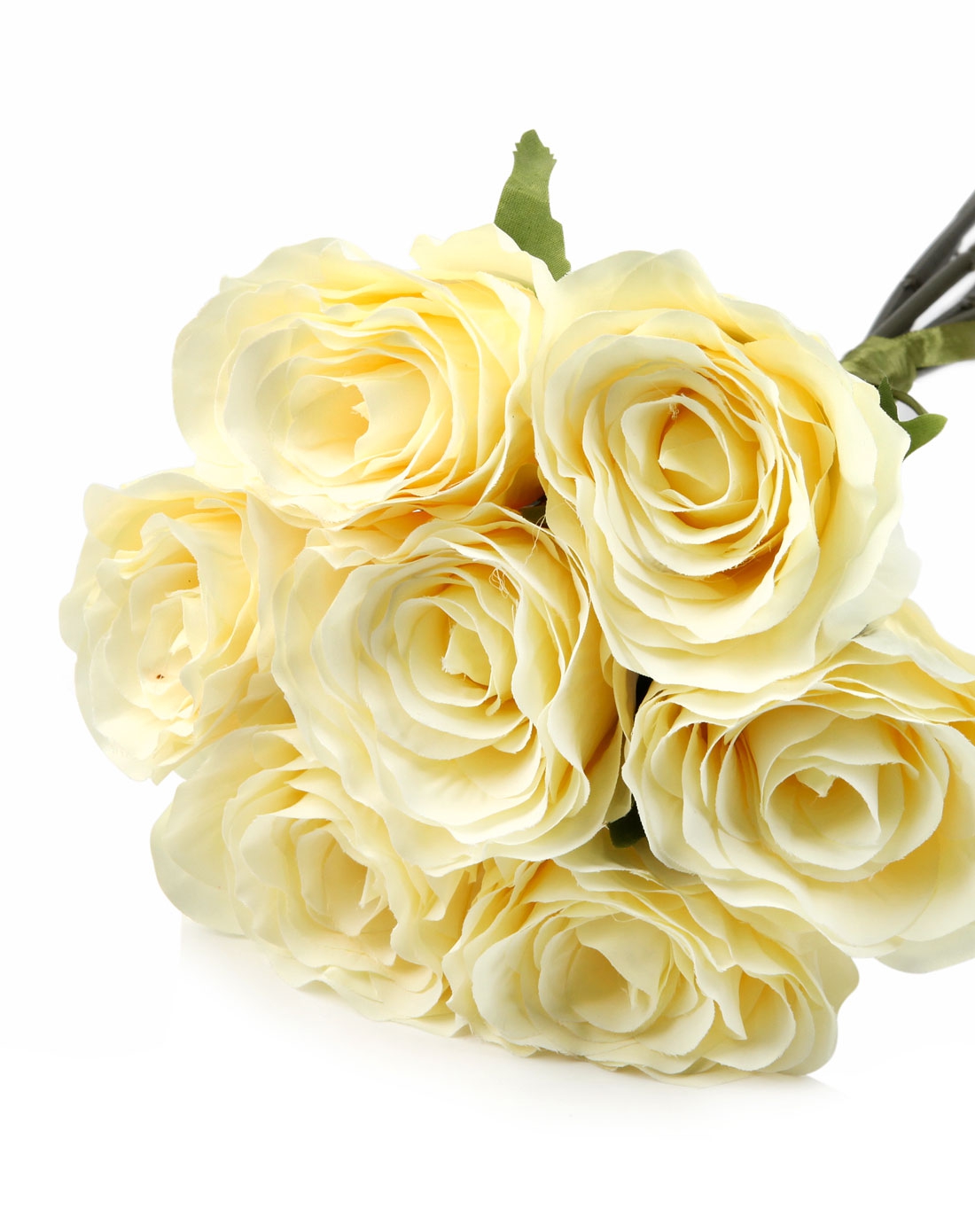 homix 七枝装维西妮亚玫瑰仿真花珍珠白