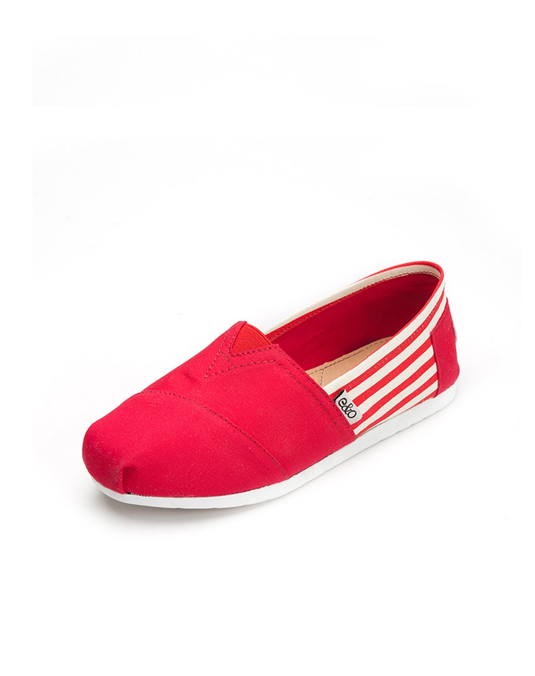 e&o大红色轻巧简易舒适平底帆布鞋