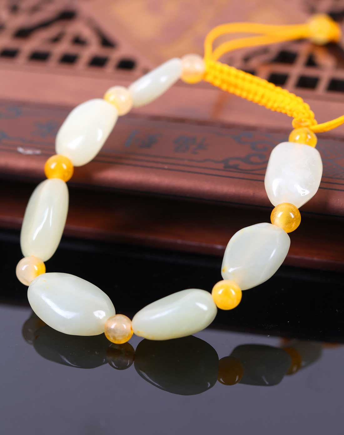 和田玉长寿多福手链