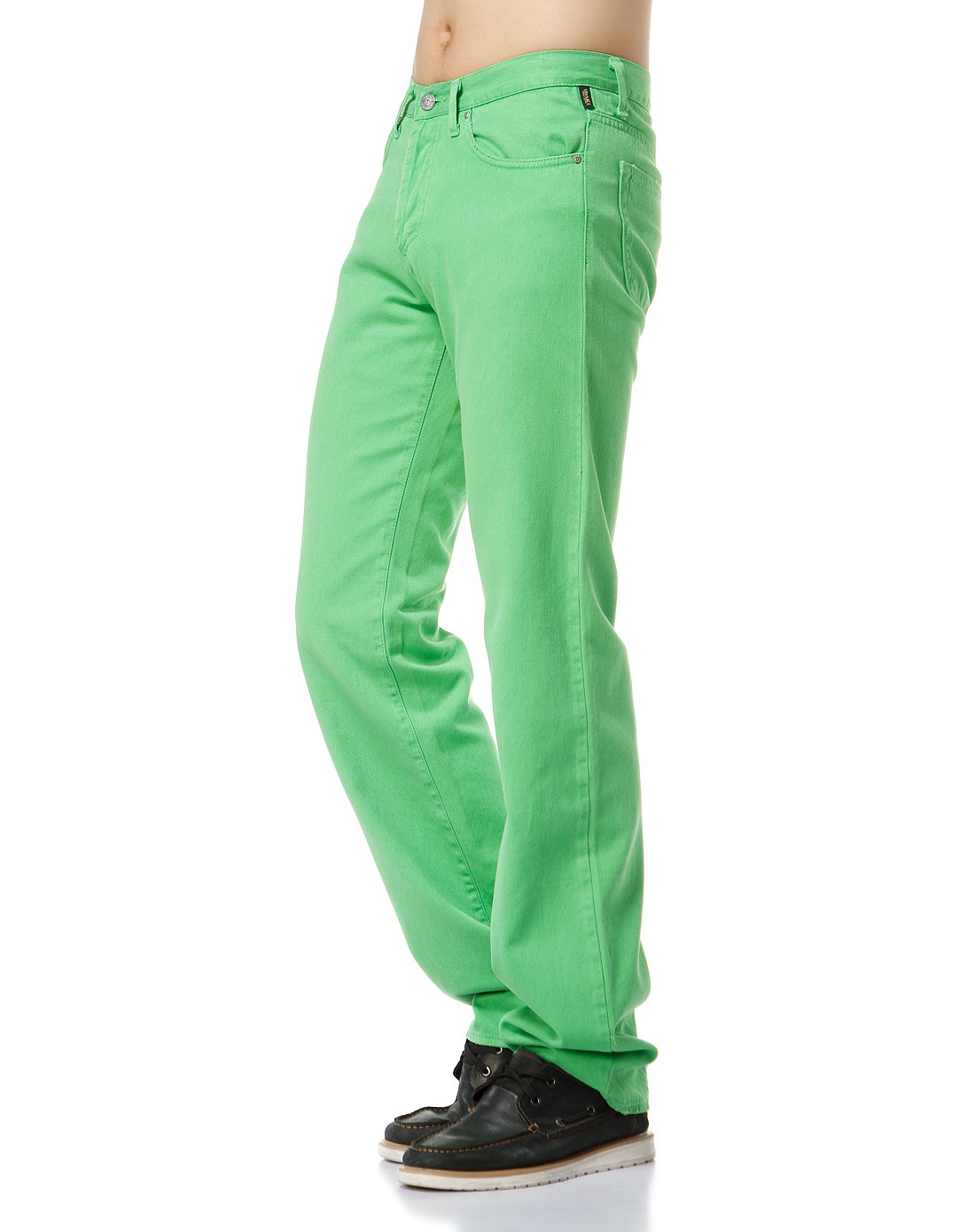 versace男士绿色休闲裤