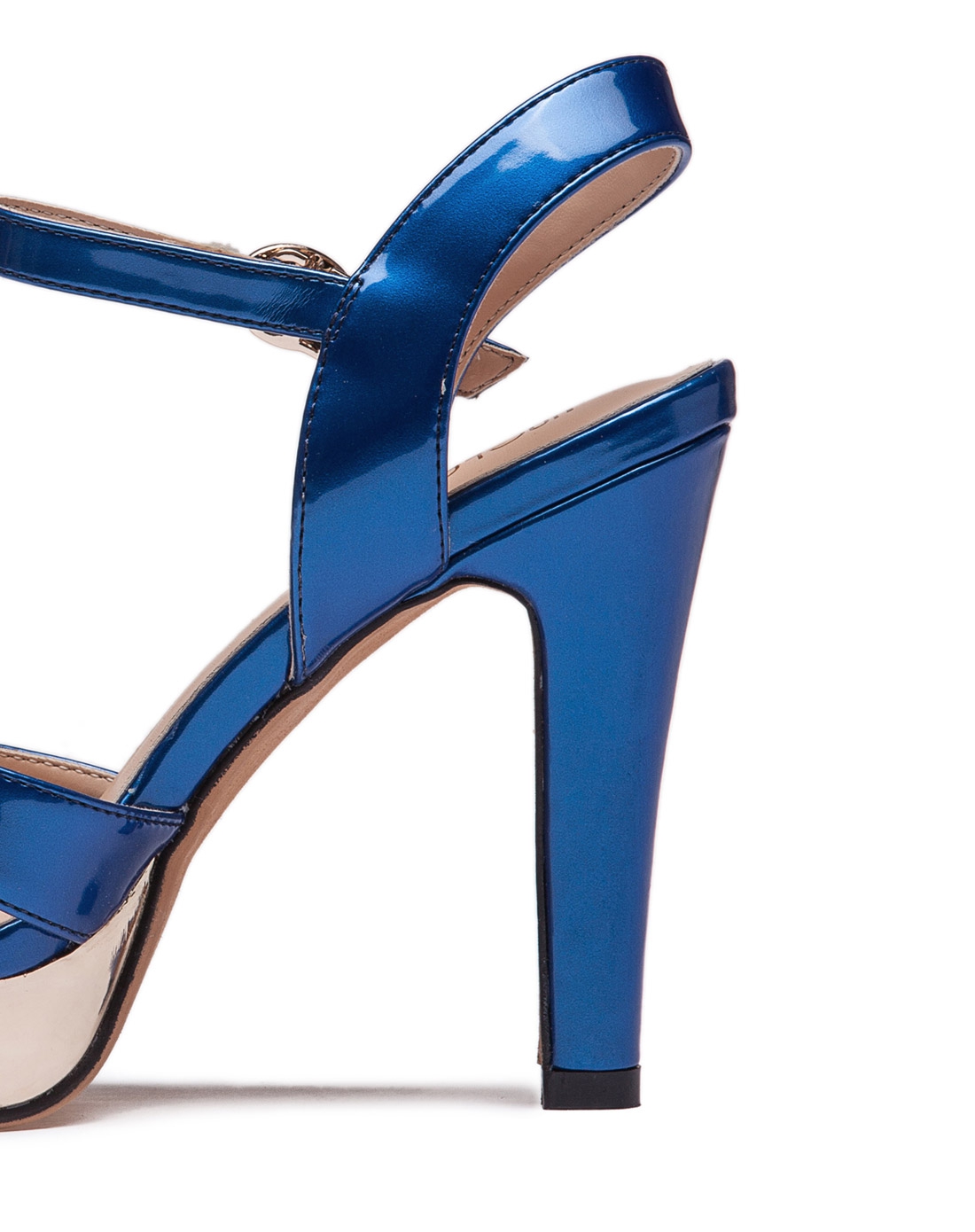 女款夏季新款漆皮超高跟凉鞋蓝色