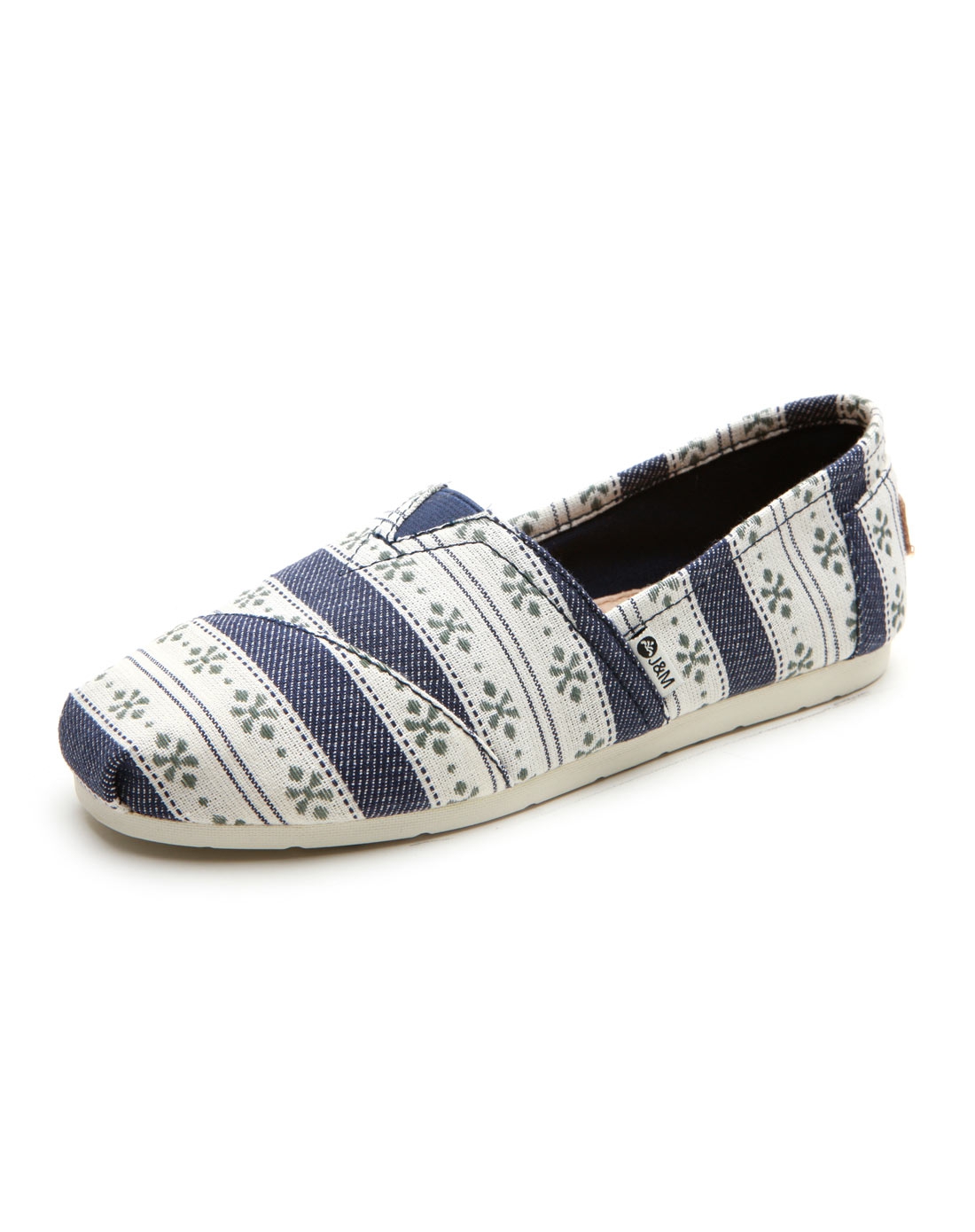 jm快乐玛丽鞋春夏新款低帮条纹休闲帆布鞋女鞋懒人鞋61197w