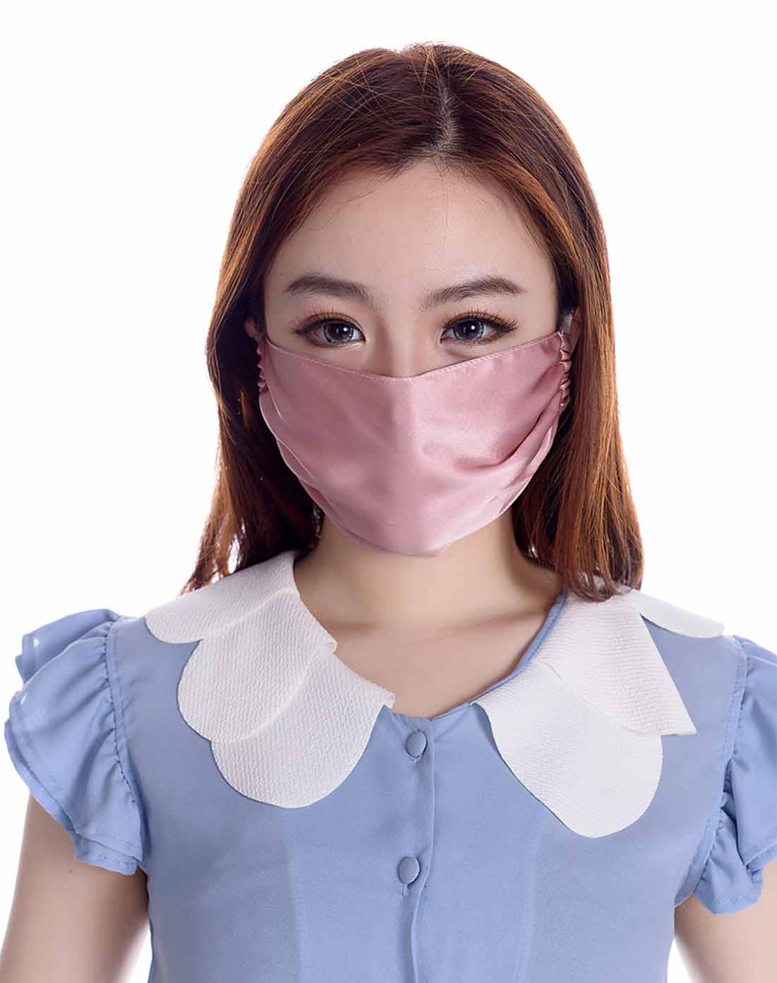 真丝口罩香槟粉