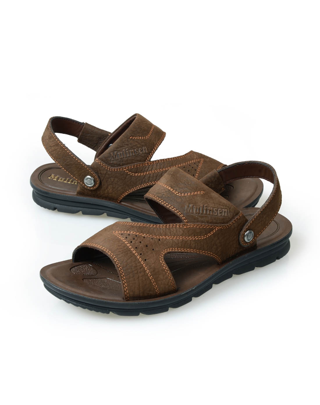 (无供图)木林森mulinsen 牛皮耐磨舒适棕色休闲凉鞋