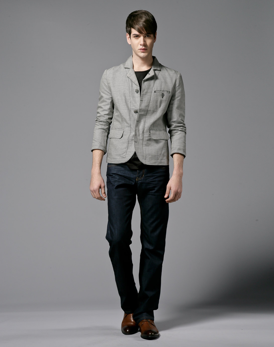 男款黑白格西装外套(上衣)