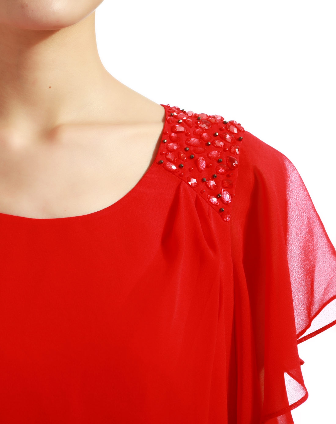 女装樱红色宽松蝙蝠衫短袖百搭上衣