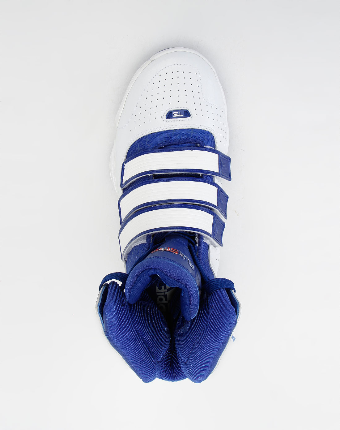 男款蓝/白色时尚魔术贴篮球鞋