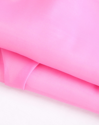 女装简约百搭圆领纯桃红色短袖连衣裙