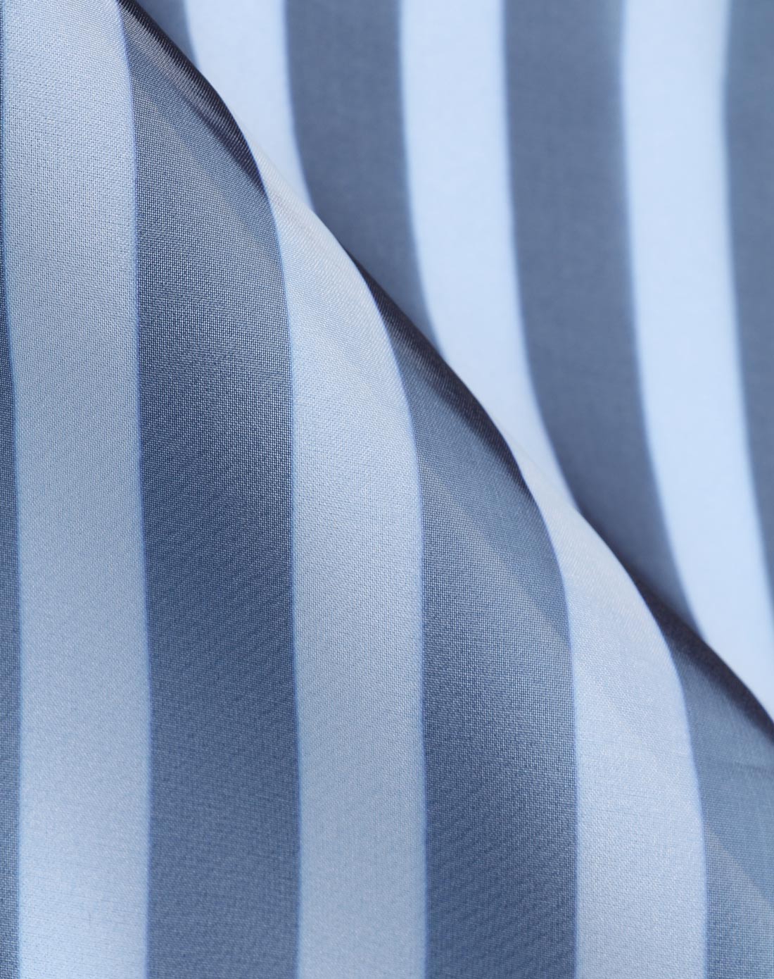 (特惠)蓝色条纹印花欧根纱连衣裙