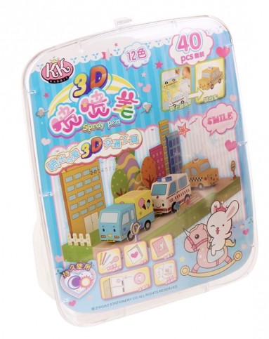 智高kk-535喷喷笔立体动物汽车12色水彩笔 绘画工具益智