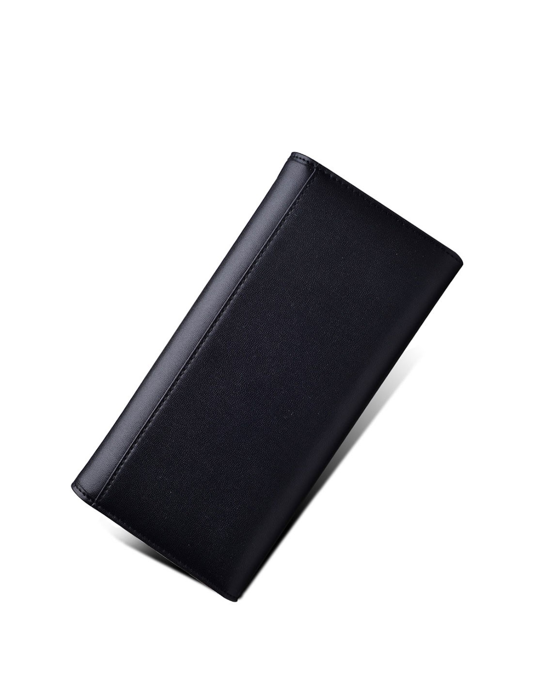 女款黑色立体印花牛皮钱包