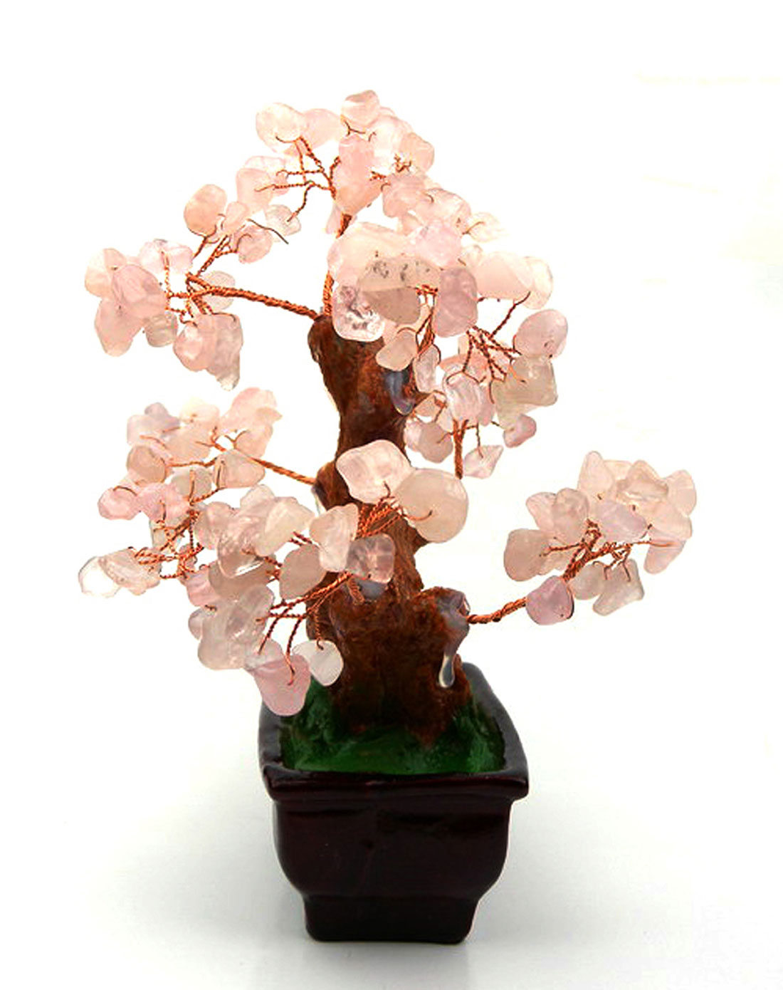中性款粉色招财树-天然粉水晶摆件