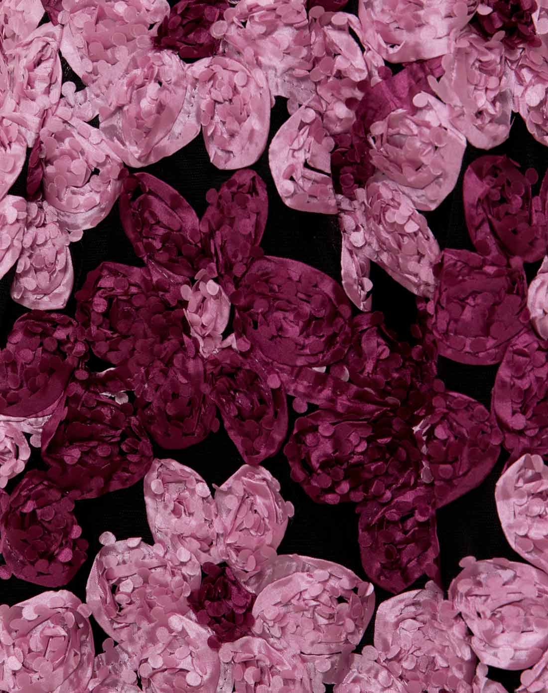 黑底红花重工盘花独特立体花朵短裙半身裙