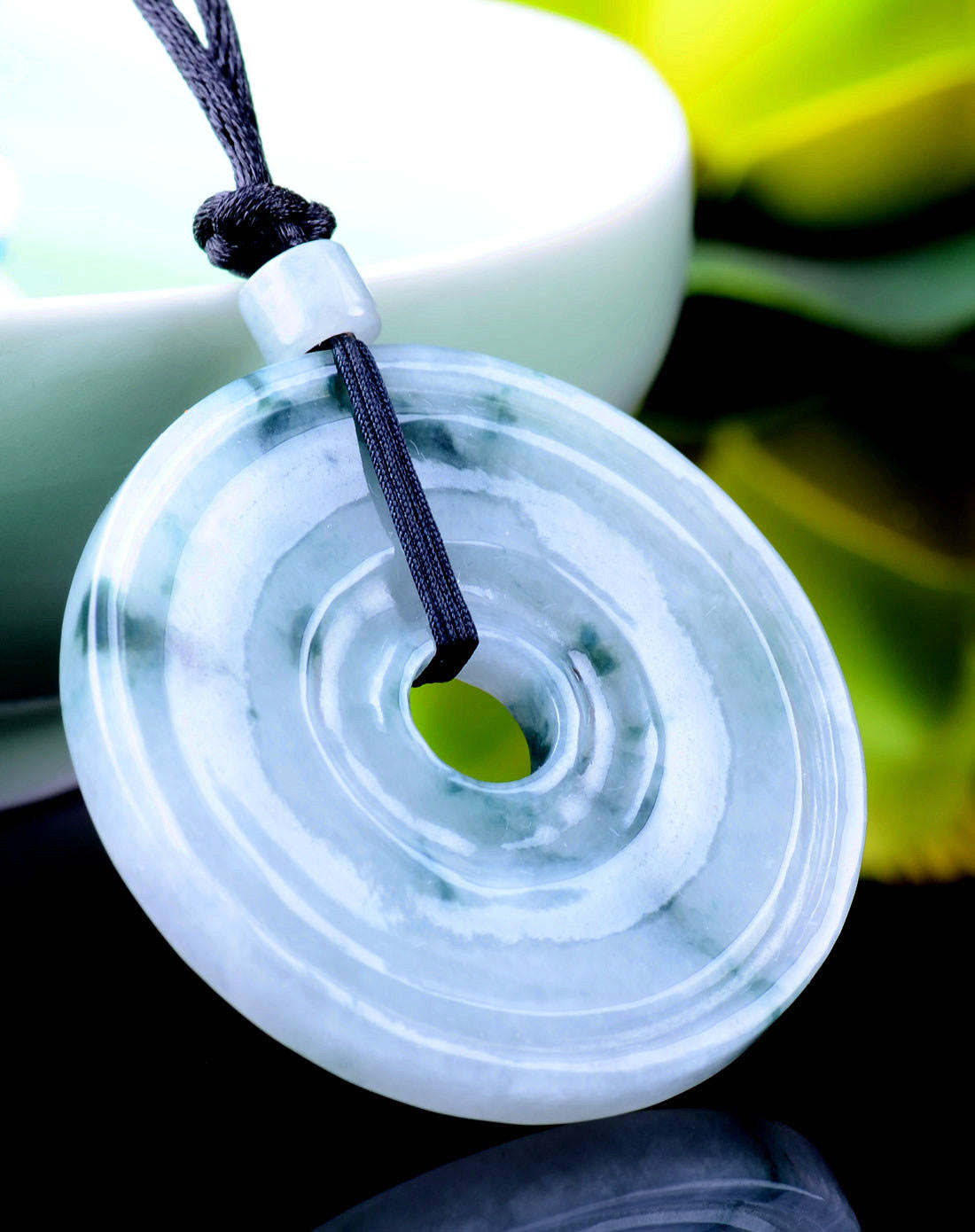 天然翡翠糯种飘花大平安扣