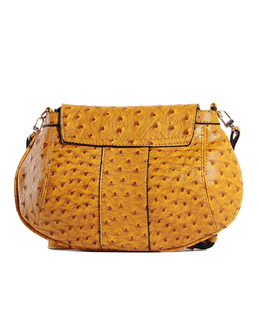 桂圆黄鸵鸟纹女包