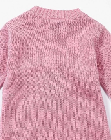 女童粉红色针织毛线连衣裙