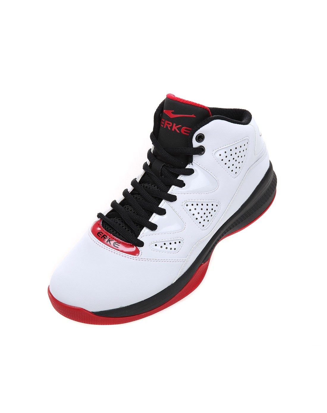 耐磨舒适护踝 男款白配红色训练篮球鞋