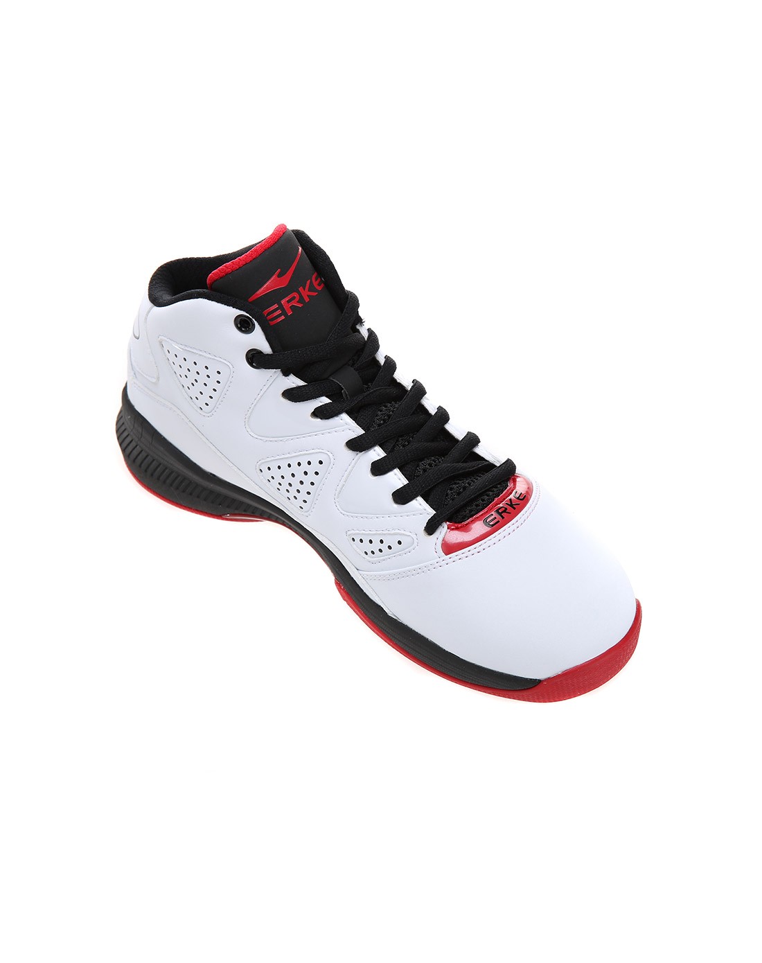 耐磨舒适护踝 男款白配红色训练篮球鞋