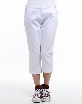 女款白色紧身八分裤