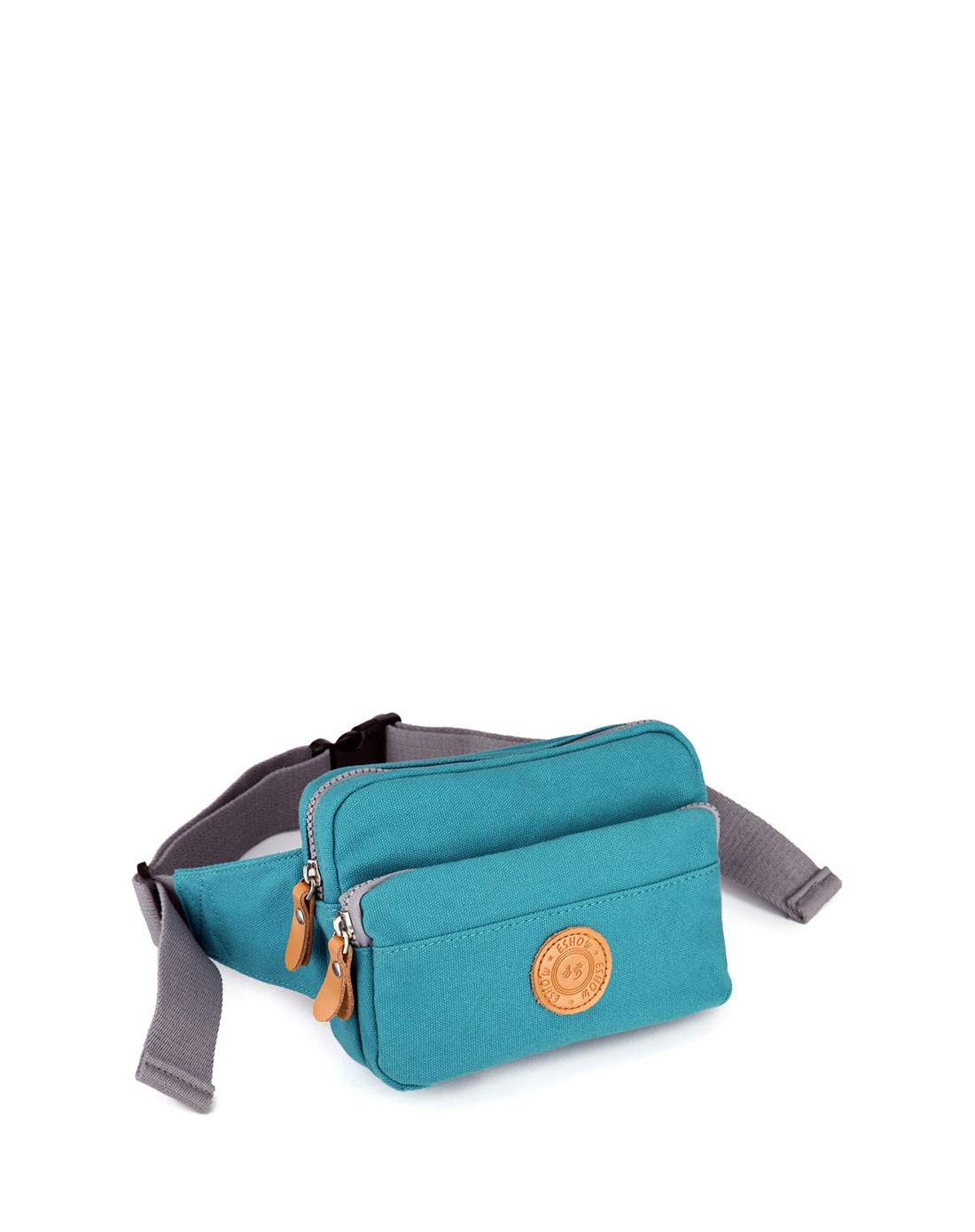 女款蓝色简约复古炫彩系休闲腰包