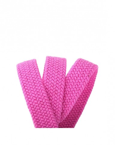 女款枚红色时尚简约编织织带腰带