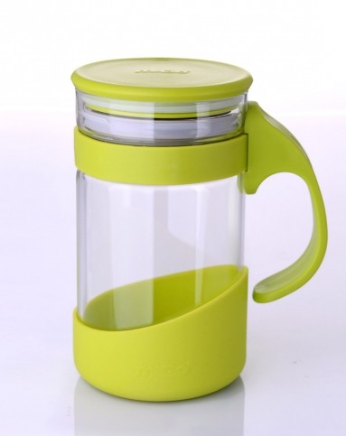 无铅健康饮茶玻璃杯450ml-新草绿