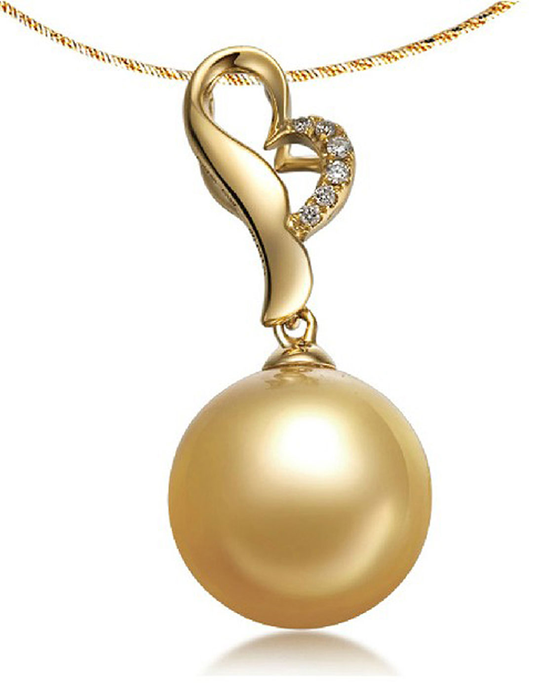 黄18k金南洋金珍珠吊坠