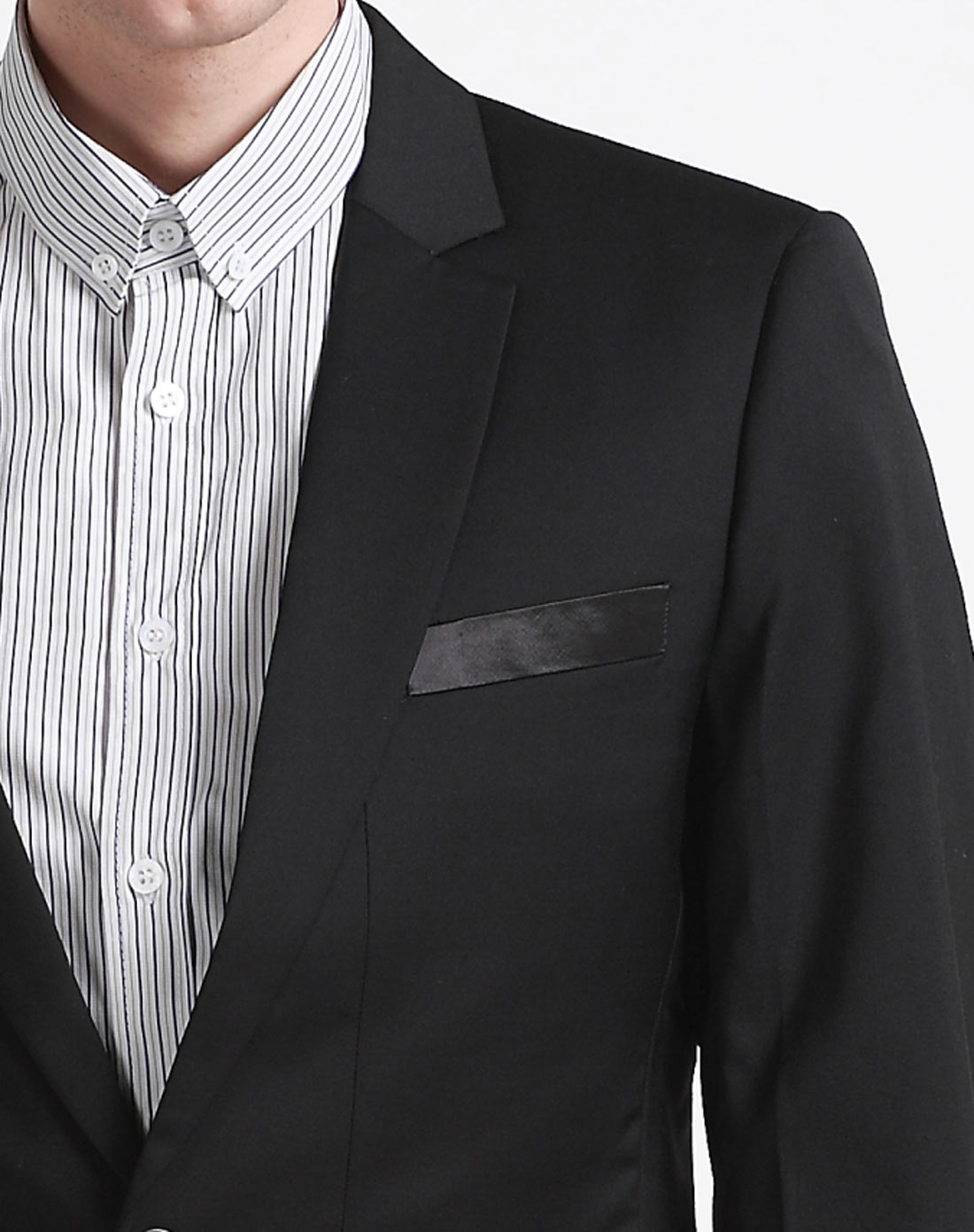 男驳折领大分割一粒扣西装