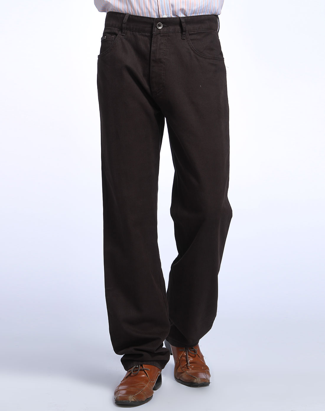 深棕色时尚休闲长裤