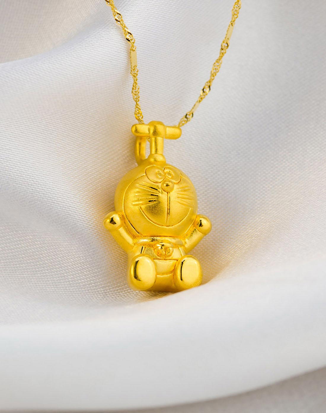 哆啦a梦 竹蜻蜓 足金吊坠