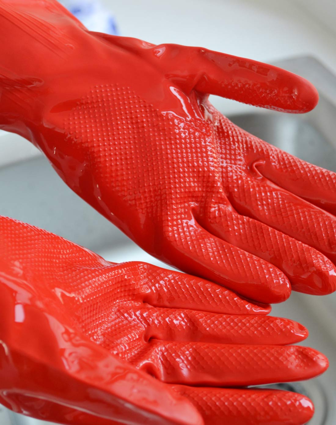 韩式加长加厚加绒乳胶手套