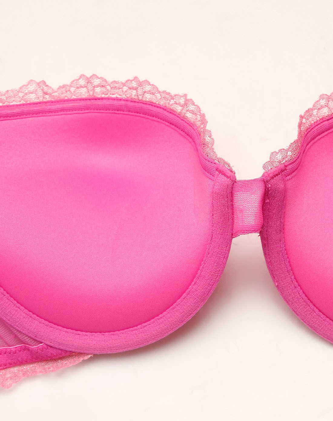 亮粉红色魅力时尚3/4中厚杯文胸