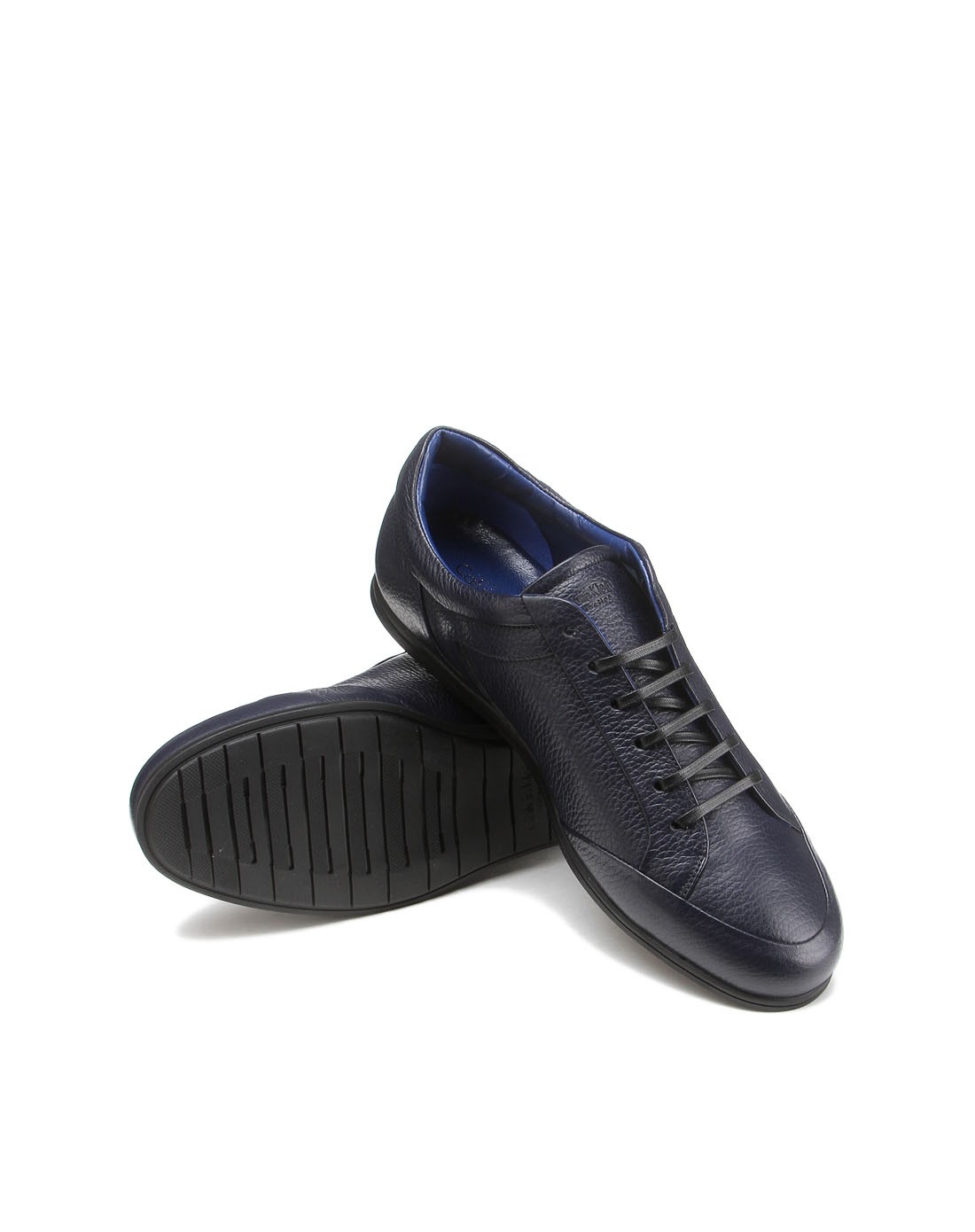 意大利进口蓝色合成革满口单鞋