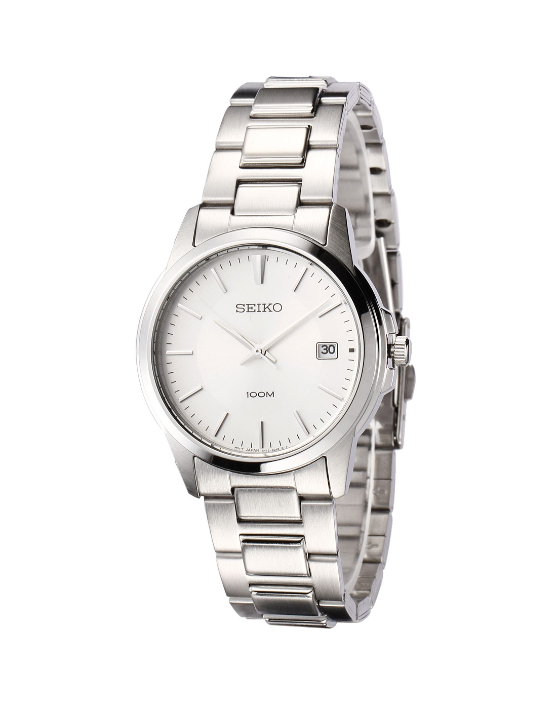 男款银/白色经典时尚休闲钢带手表