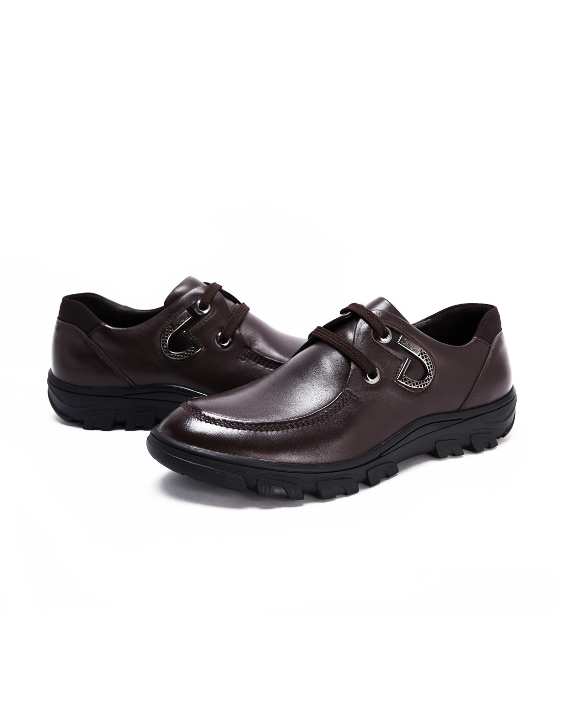 2015春季新款深棕色牛皮商务休闲单鞋