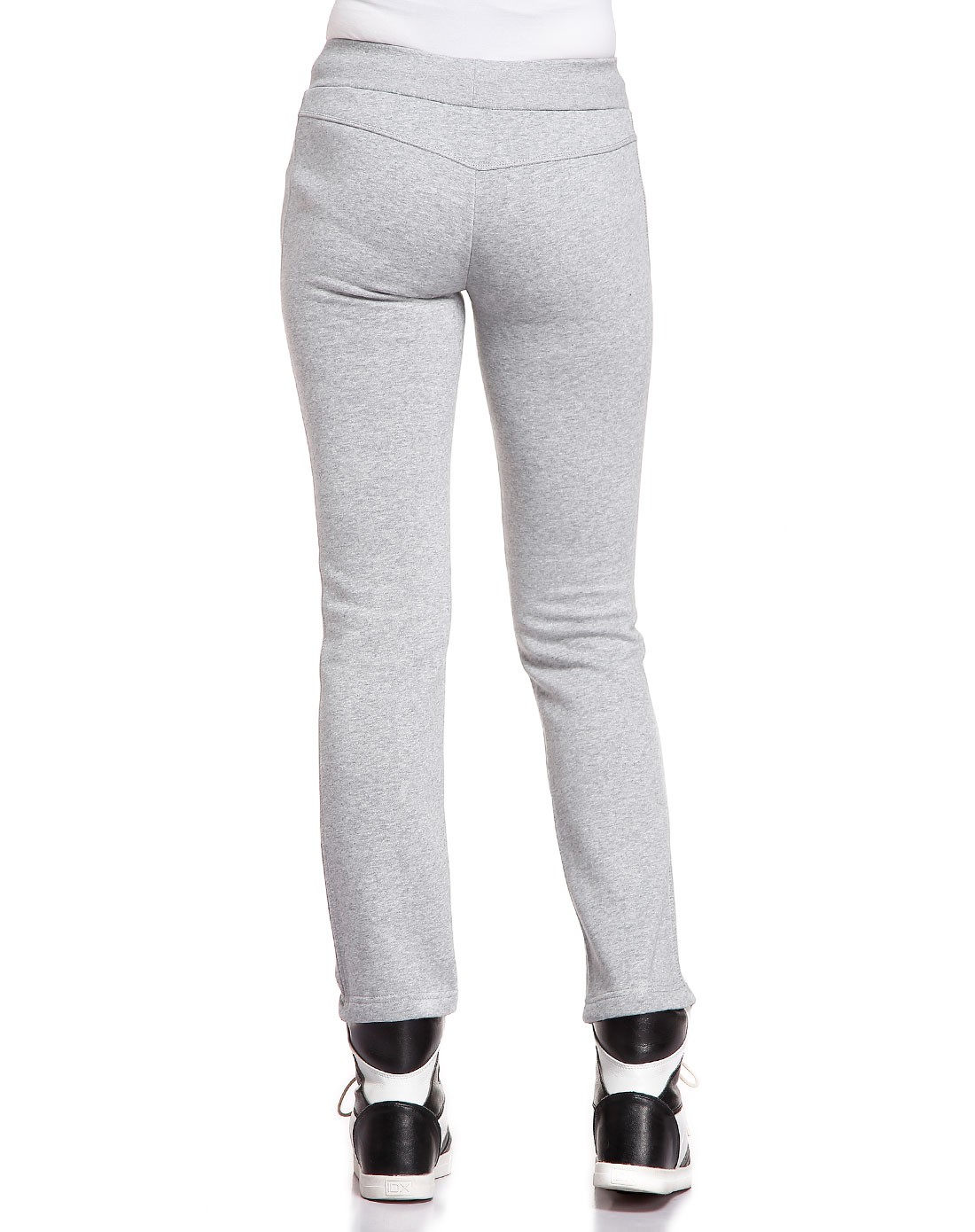 女款灰色针织运动长裤 简约休闲